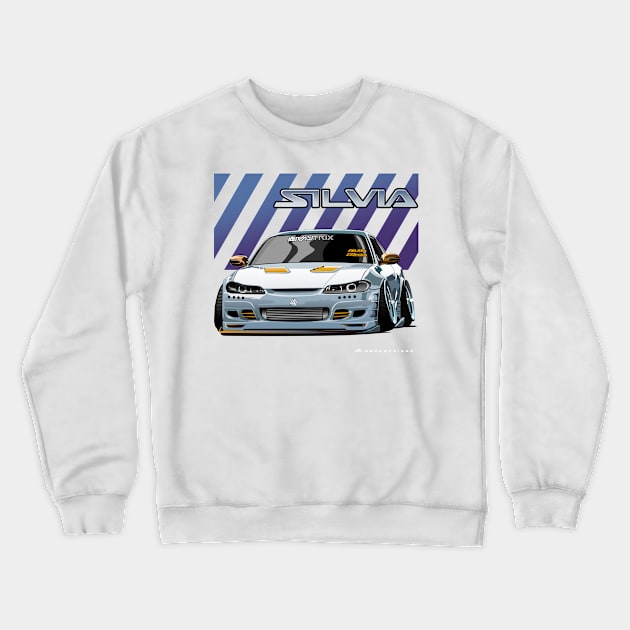 S15 silvia stance illustration Crewneck Sweatshirt by ASAKDESIGNS